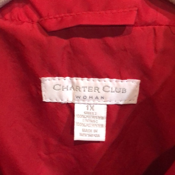 Charter club woman plus 1X quilted red - Picture 3 of 4